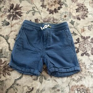 Mini Boden Kids Linen Cotton Drawstring Shorts Nautical Blue size 6 little boys